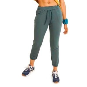 Madewell MWL Superbrushed Easygoing Sweatpants Midnight Green Joggers Women's